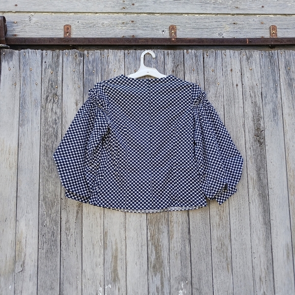 Womens Sz XS Cottagecore Polka Dot Balloon/Puff Sleeve 3/4 Sleeve Blouse Crew - Picture 3 of 5